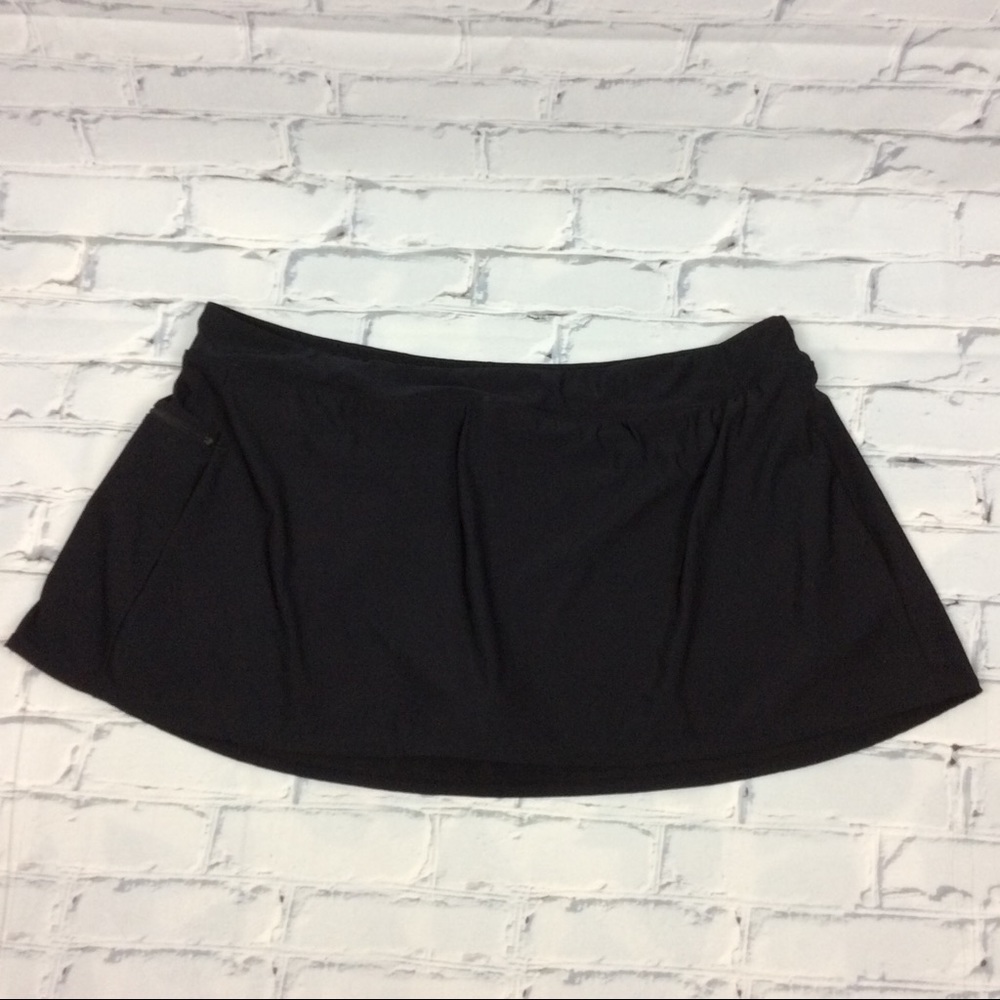 Upstream Black Swim Skirt, Size 26W
